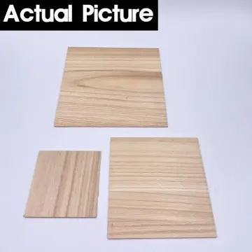 100pcs Unfinished Squares Blank Wooden Pieces Wooden Square Cutouts Wood  Slices In Different Sizes for DIY Arts Craft Project