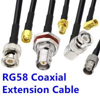 1 JXRF ตัวเชื่อมต่อ BNC กับบีเอ็นซีเอสเอ็มเอชุดสายเคเบิลโคแอกเชียลสายพ่วง RG58สายเคเบิลจัมเปอร์แบบหางหมู RF โคซายน์สำหรับเสาอากาศวิทยุ