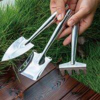 1Sets Gardening Tools Three-piece Mmini Garden Tools Stainless Steel Small Shovel Rake Spade Household Plants Potted Flowers