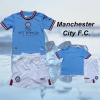 TOP☆ เสื้อกีฬาแขนสั้น ลายทีมชาติฟุตบอล Man-City Home 22-23 ชุดเหย้า คุณภาพสูง สําหรับเด็กผู้ชาย และเด็กผู้หญิง