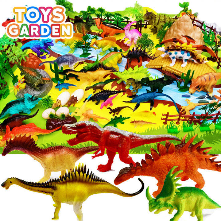 Toys Garden 6 in 1 Jurassic Dinosaur World Rubberized Dinosaurs Toy Set