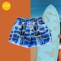 amyours on the beach กางเกงขาสั้นหญิง คุณภาพดี ผ้าไม่บาง แห้งไว ใส่ว่ายน้ำ รุ่น Womens Summer ลาย blue surf