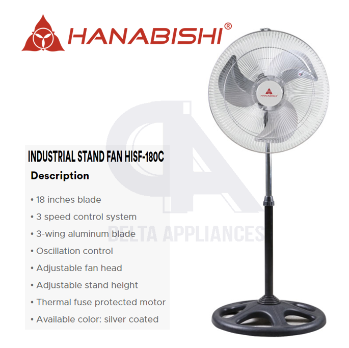 Hanabishi Stand Fan Strong Wind Industrial Stand Fan 18" Original 1