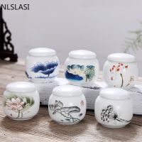 Matte ceramic jar small tea caddy porcelain storage travel tea box portable sealed coffee canister storage tank tea container