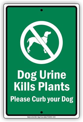 ปัสสาวะสุนัขฆ่าพืชป้ายโลหะอลูมิเนียม X