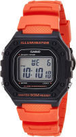 Casio Mens W-218H-1AVCF Classic Digital Display Quartz Black Watch Orange/Black