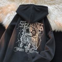 【CW】 dark fashion brand portrait hooded sweater street men and women niche personality autumn winter lazy jacket