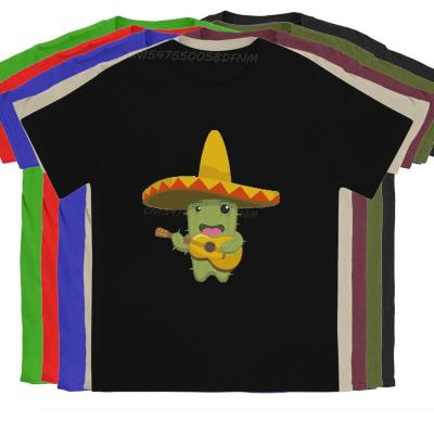 Singing Cactus T-Shirt Men Plant Vintage Cotton Tees Male Camisas Men T Shirts T-shirts Men Clothing Transfer Printing