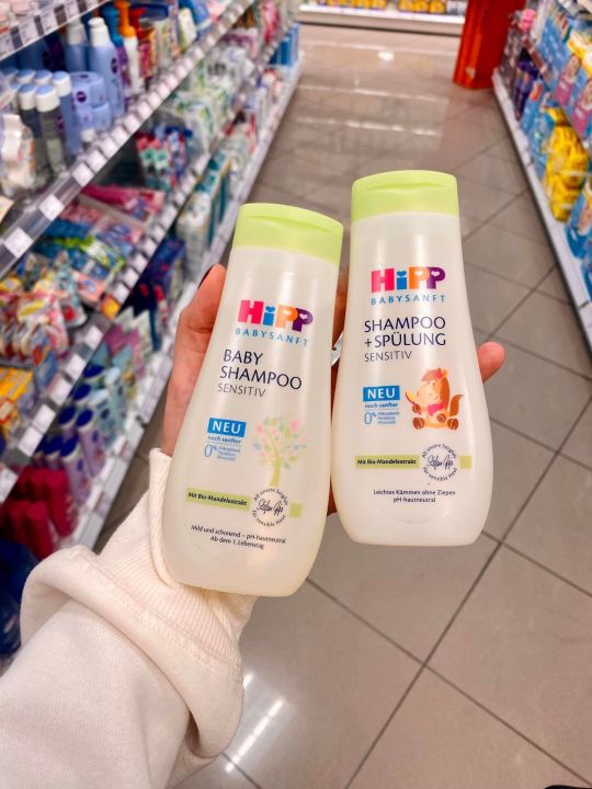 ถูกที่สุด-แชมพูเด็กเร่งผมยาว-ผมหนา-hipp-organic-kinder-shampoo-สูตรผสมครีมนวดและไม่ผสมครีมนวด-แชมพูเด็กตัวดังจากเยอรมัน