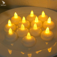 【CW】Flameless Floating Candle Waterproof Flickering Tealights Warm White Led Candles for Pool SPA Bathtub Wedding Party Dinner Decor