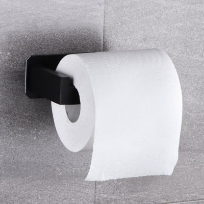 Acrylic Toilet Paper Holder Tissue Rack Wall Mounted Bathroom Kitchen Roll Holder Paper Tissue Rack Hook Modern Black Hanger