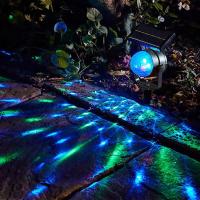 Solar Projector Power LED Projection Light Rotary Spotlight Moving Lawn Lamp For Outdoor Garden Yard Waterproof Lighting