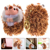 2PCS ยัดพวงกุญแจพวงกุญแจพุ่มไม้พลัชเฮดจ์พวงกุญแจการ์ตูน Hedgehog Keychain Decors