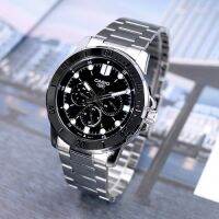 นาฬิกา Casio รุ่น MTP-VD300D-1E นาฬิกาผู้ชาย สายแสตนเลส หน้าปัดดำ- ของแท้ 100% รับประกัน 1ปีเต็ม