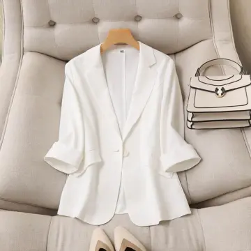 White linen jacket on sale ladies