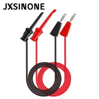 Jxsinone P1308b-3 2ชิ้น4มม. ปลั๊กกล้วยที่วางซ้อนได้กับคลิปตะขอทดสอบตัวทดสอบสายเชื่อมต่อ Minigrabber ไฟฟ้าแบบซม. สาย100