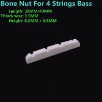 KR-1 Piece GuitarFamily Real Slotted Bone Nut For Four Strings Bass ( 38MM / 43MM * 3.5MM * 6MM/6.5MM )