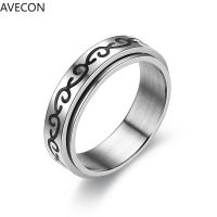 AVECON แหวนเหล็กไทเทเนียมที่ทันสมัยและสร้างสรรค์แหวนหมุนได้ย้อนยุคในยุโรปและอเมริกา