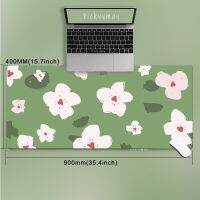 Large Green Mouse Pad Kawaii Flower Anime Cute Natural Rubber PC Computer Office Mousepad Desk Mat Student Locking Edge Carpet