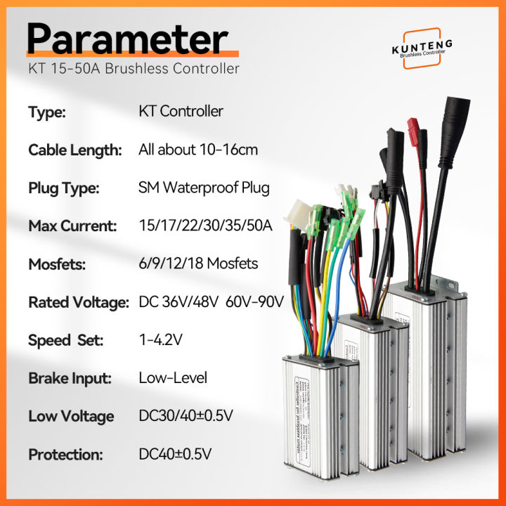 kt-pengawal-ebike-มอเตอร์36v48v-lcd3-lcd4-lcd5-paparan-sm-kalis-ปลั๊กอากาศ-elektrik-basikal-squarewave-pengawal-penukaran