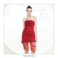 [VALENTIER] SS22 TRIPLE BOW HALTER TULLE DRESS เดรสคล้องคอ เดรสผู้หญิง ชุดทางการ ชุดออกงาน เสื้อผ้าแฟชั่นผู้หญิง