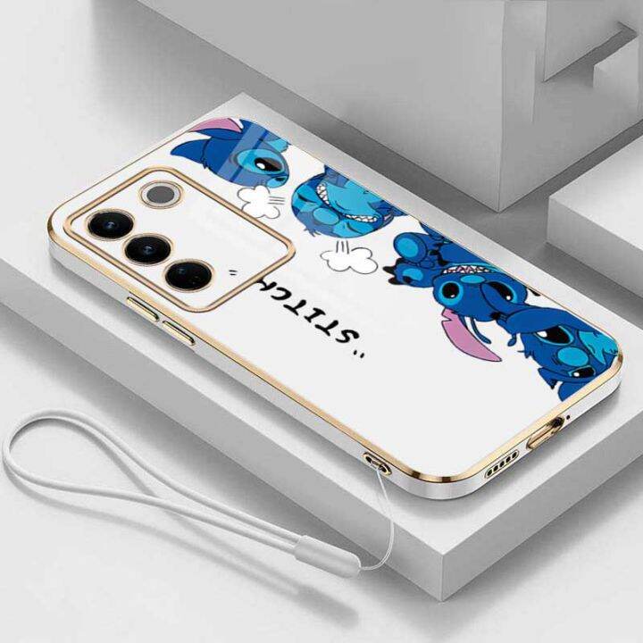 vivo-v27-v27โปร-v27e-v25-5g-v25e-v23-5g-เคสลายการ์ตูนเลนส์สัตว์ประหลาด-v23e-5g-กันกระแทกเคลือบหรูหราเคสโทรศัพท์มือถือด้วยเชือกเส้นเล็ก