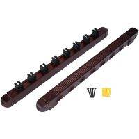 Upgrade Wall Mounted Hardwood Billiard Cue Rack Pool Cue Rack 8 Clips Billiard Holder Bracket Accessories