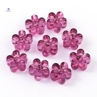 200pc Flower Transparent Acrylic Beads Yellow 9x5mm Hole: 1.5mm