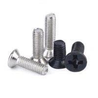 50/100pcs DIN965 M1 M1.2 M1.4 M1.6 M2 M2.5 M3 Steel with Black / 304 Stainless steel Cross Phillips Flat Countersunk Head Screw Screw Nut Drivers