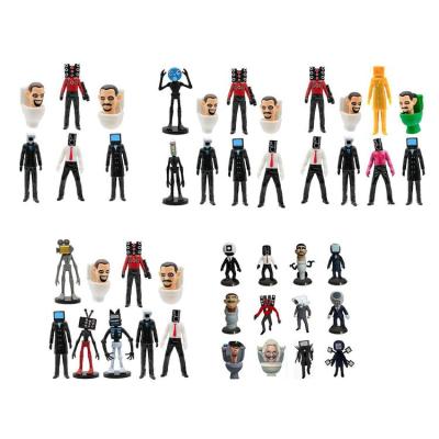 A Set Toilet Figures Toy Game Closestool TV Man PVC Camera Man Action Figure Collection Model Doll Toys Kids Birthday Gift pretty well