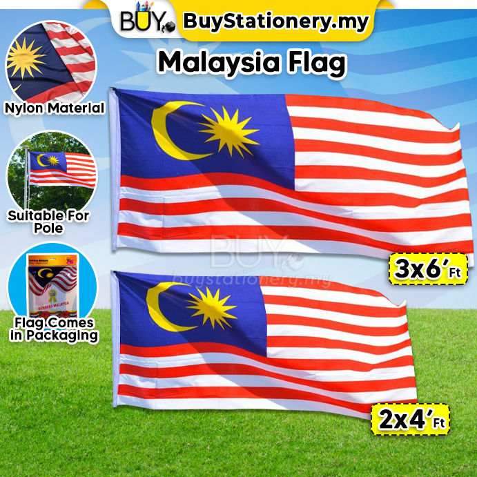 Bendera Malaysia Flag 2x4 /3x6 Nylon Polyester Jalur Gemilang Merdeka ...