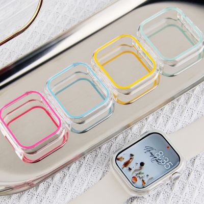 Luminous Cover for Apple Watch Case 44mm 45mm 41mm 38 42 40mm PC Bumper Protector for iWatch 8/6/5/4/3/2/SE Hard Case Accessorie Cases Cases