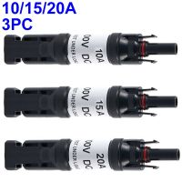 3pcs Photovoltaic Fuse Diode Connector 10A / 15A / 20A UL94-V0 IP67 Compatible With Solar Panel Inline Fuse Connector Wires Leads Adapters