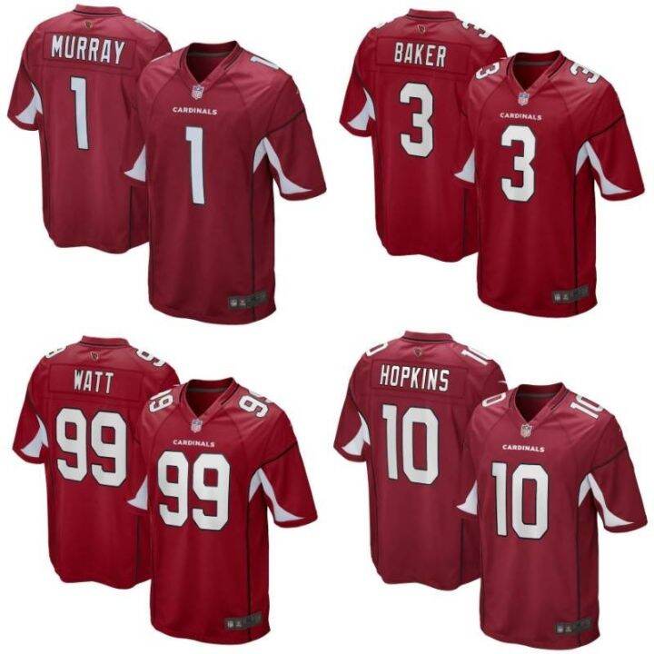 NEW Arizona Cardinals NFL Football Jersey No.99 Watt No.1 Murray No.3 Baker  No.10 Hopkins Jersey Sport Top Tee Unisex d