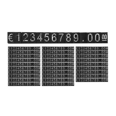 30Sets Plastic Cubes Price Display Tags Adjustable Number Stand Frame Label Shop