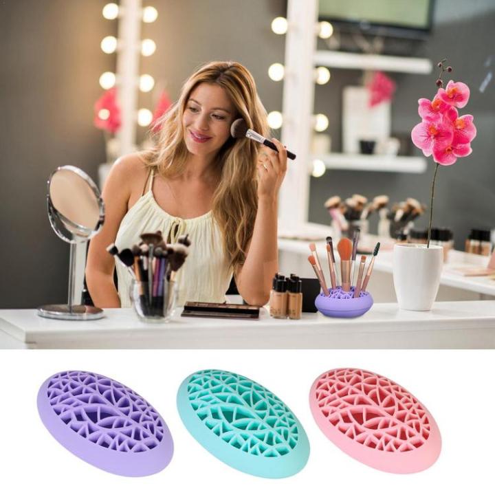 silicone-makeup-brush-holder-organizer-portable-desktop-organizer-for-cosmetic-brushes-makeup-brush-stand-holder-for-toothbrushes-pens-scissors-other-small-items-feasible