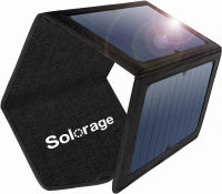 Solorage Solar Charger, 21W Portable Solar Panel Kit Foldable IPX4 Waterproof for Camping, Solar Charger Power Bank Battery with 2 USB Ports for iPhone 11/XS Max/XR/X/8/7, iPad, Samsung Galaxy LG etc