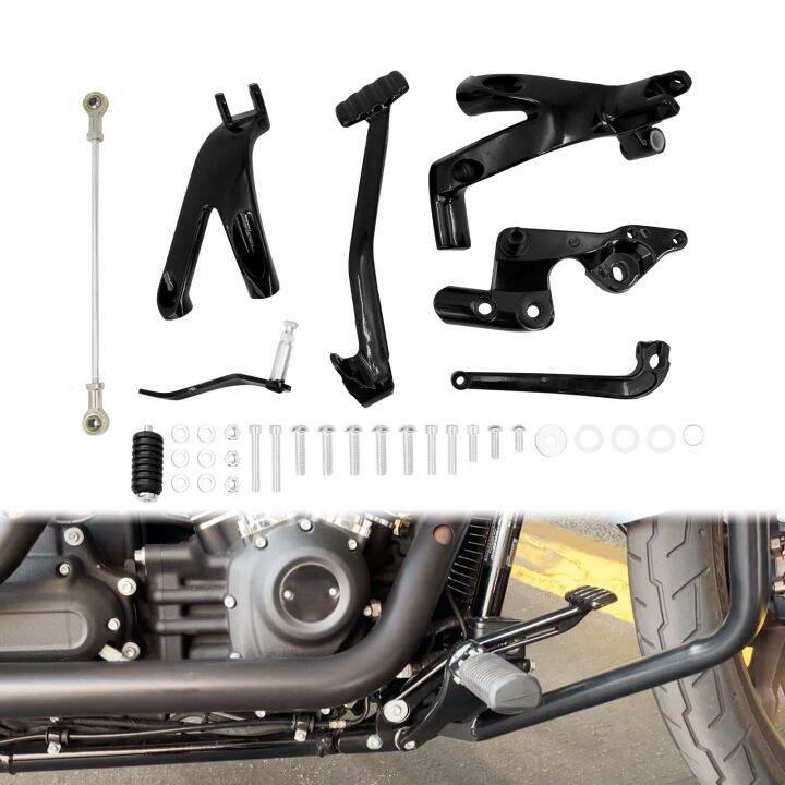 Motorcycle Black Forward Control Foot Peg Kits Footpegs Foot Rest