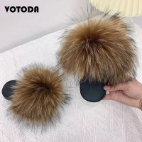 Summer Candy Color Children Fur Slippers Furry Slides Real Fox Fluffy Fur Kids Shoes Flat Toddler Flip Flop Cute Girls Sandals