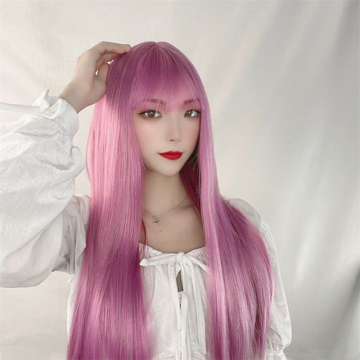 Cosplay wig, babaeng mahaba tuwid buhok, internet celebrity, parehong ...