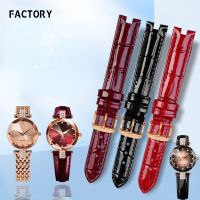 Genuine Leather Watch Strap For JOWISSA Womens J5.624/J5.634 Concave-Convex Bright Leather Watch Band