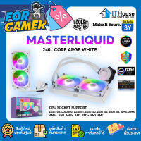 ?COOLER MASTER MASTERLIQUID 240L CORE ARGB (WHITE)?ชุดระบบระบายความร้อนด้วยน้ำ 2 ตอน มินิมอลคลาสสิก?พัดลม ARGB 120 มม