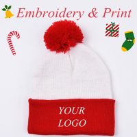 【CW】 Custom Logo Knitted Hats Claus Adult Children New Year amp; 39;S Gifts Warm Skullies