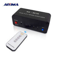 AIYIMA 4 CH IR รีโมทคอนลอินฟราเรดสเตอริโอสวิทช์แหล่งกำเนิดเสียง4วิธี Switcher AV สัญญาณเสียง2ช่อง4อินพุต1เอาต์พุต