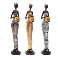 African Sculptures Home Decor Tribal Lady Statues Collectible Art Resin African Women Figure for Tabletop Bookshelf Decor Handmade Vintage Ornaments suitable