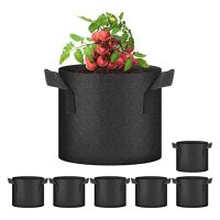 7-Pack 7 Gallon Grow Bags, Aeration Nonwoven Fabric Plant Pots with Handles, Heavy Duty Gardening Planter for Potato