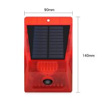 lampu kelip kelip raya led solar outdoor Sound Alert Flash Warning emergency light for house Rechargeable led motion sensor light Siren Strobe Security Alarm System