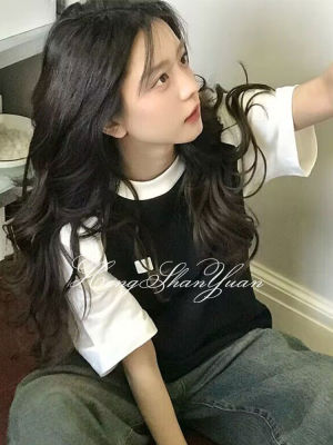 เสื้อยืด2023สีขาวสีดำน่ารักแบบใหม่ HengShanYuan