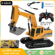2.4G 6 Kênh Máy Xúc Điều Khiển Từ Xa, Máy Xúc Đồ Chơi Trẻ Em Kích Thước Lớn