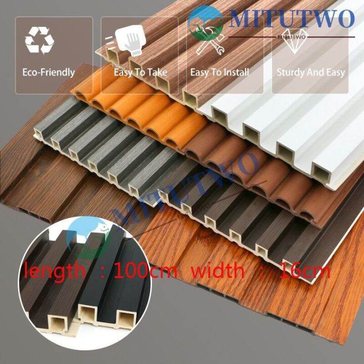 Fluted Wall Panel Wood Wallpaper Sticker Waterproof Grille Design Ecological Board TV backgroun